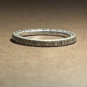 Sterling Silver Pandora Hearts Eternity ring Band